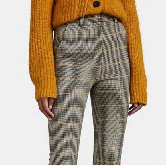 ALC NEW Edwin Split Hem Plaid Print Pants Size 2 - Picture 5 of 8